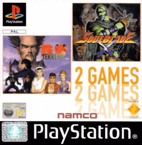 2 Games Tekken 2 + Soulblade box art for Playstation